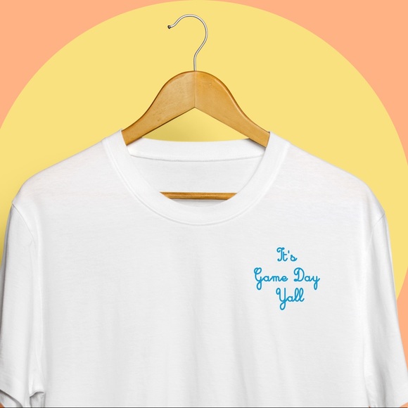 Salty Cold Brew Tops - Embroidered “ITS GAME DAY YALL” Handmade Tee